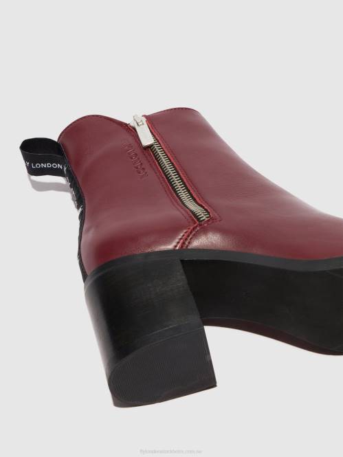 ankelboots med dragkedja ader912 kvinnor Fly London 2T0280 vin