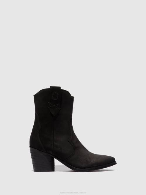 ankelboots med dragkedja alba825 kvinnor Fly London 2T02188 mocka svart