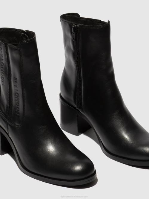 ankelboots med dragkedja amel913 kvinnor Fly London 2T0270 svart