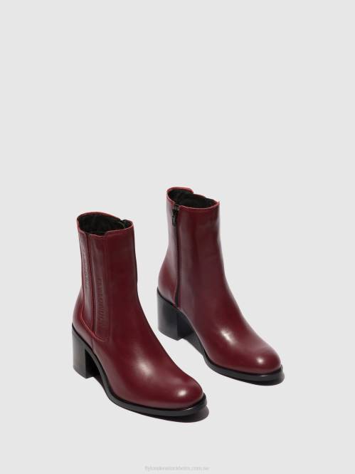 ankelboots med dragkedja amel913 kvinnor Fly London 2T0272 vin