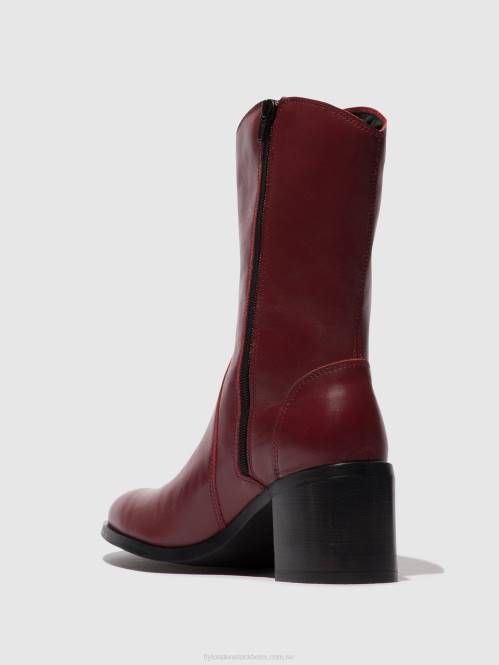ankelboots med dragkedja asta914 kvinnor Fly London 2T0275 vin