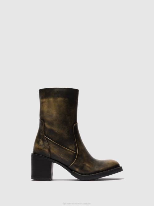 ankelboots med dragkedja becy097 kvinnor Fly London 2T0267 oliv
