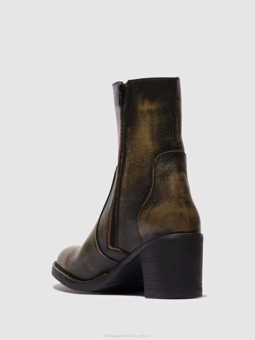 ankelboots med dragkedja becy097 kvinnor Fly London 2T0267 oliv