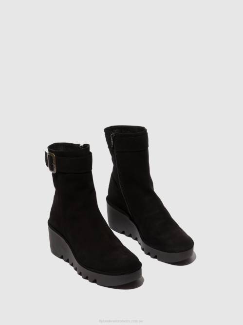ankelboots med dragkedja bepp396 kvinnor Fly London 2T025 oljemocka svart