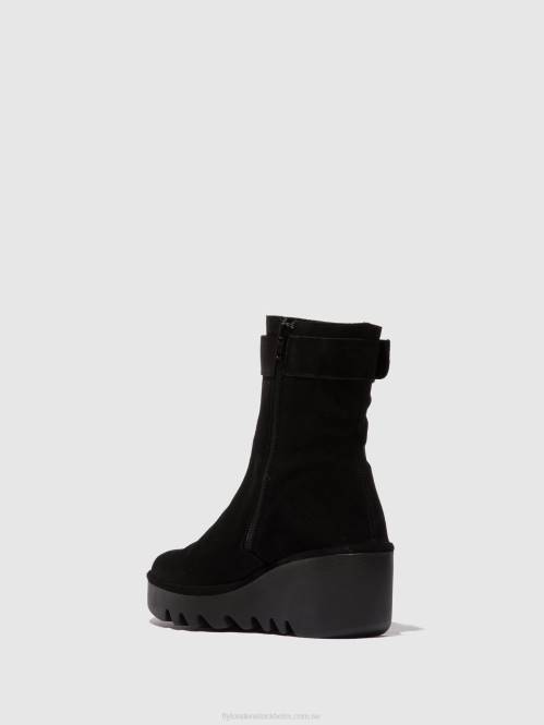 ankelboots med dragkedja bepp396 kvinnor Fly London 2T025 oljemocka svart