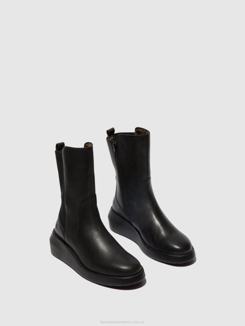 ankelboots med dragkedja brin516 kvinnor Fly London 2T0263 svart