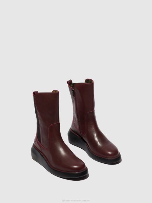 ankelboots med dragkedja brin516 kvinnor Fly London 2T0264 bordeaux