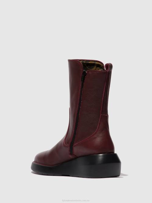 ankelboots med dragkedja brin516 kvinnor Fly London 2T0264 bordeaux