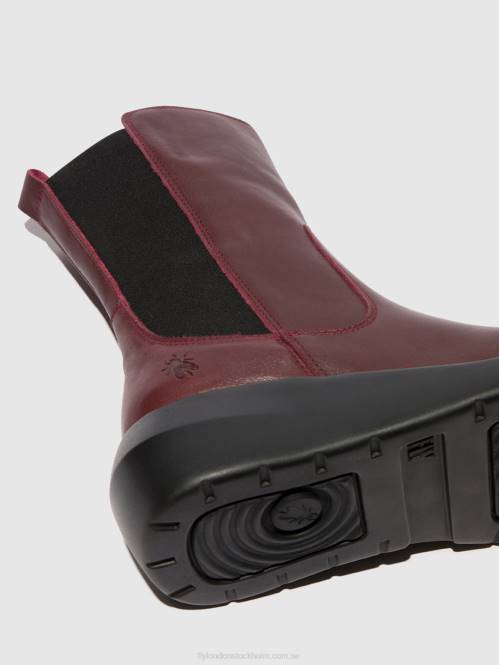 ankelboots med dragkedja brin516 kvinnor Fly London 2T0264 bordeaux