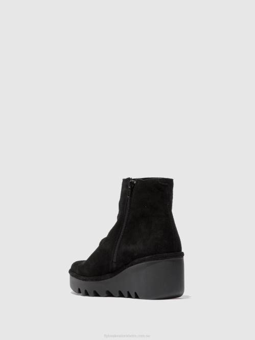 ankelboots med dragkedja brom344 kvinnor Fly London 2T02182 oljemocka svart