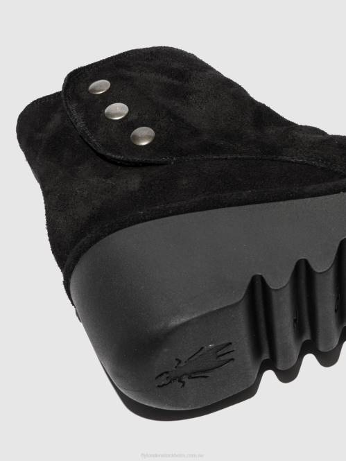 ankelboots med dragkedja brom344 kvinnor Fly London 2T02182 oljemocka svart