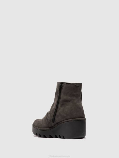 ankelboots med dragkedja brom344 kvinnor Fly London 2T02183 diesel i oljemocka