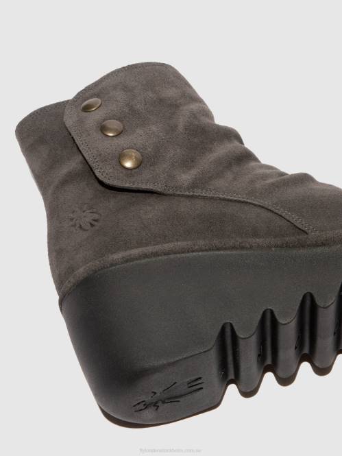 ankelboots med dragkedja brom344 kvinnor Fly London 2T02183 diesel i oljemocka