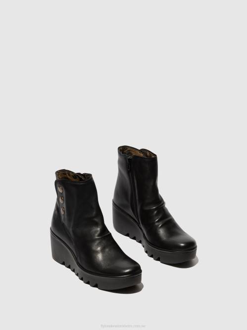 ankelboots med dragkedja brom344 kvinnor Fly London 2T0266 svart