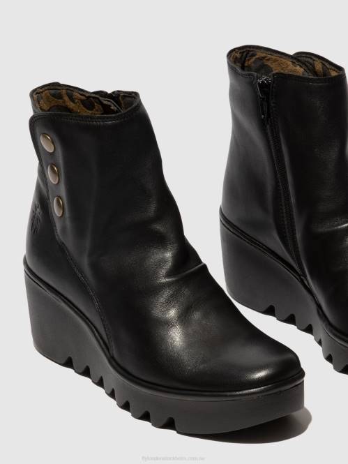 ankelboots med dragkedja brom344 kvinnor Fly London 2T0266 svart