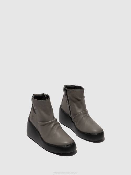 ankelboots med dragkedja dabe461 kvinnor Fly London 2T0223 grå (svart sula)