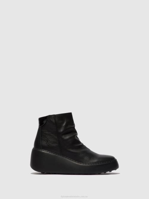 ankelboots med dragkedja dabe461 kvinnor Fly London 2T0258 svart (svart sula)