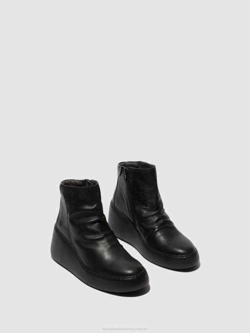ankelboots med dragkedja dabe461 kvinnor Fly London 2T0258 svart (svart sula)