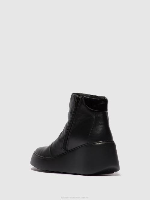 ankelboots med dragkedja dabe461 kvinnor Fly London 2T0258 svart (svart sula)