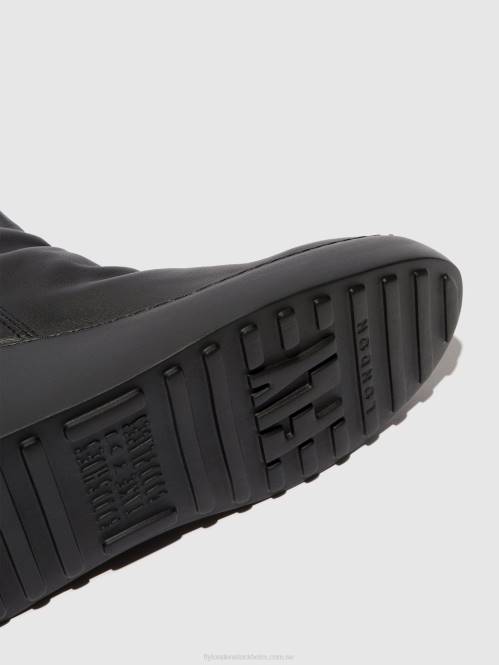 ankelboots med dragkedja dabe461 kvinnor Fly London 2T0258 svart (svart sula)
