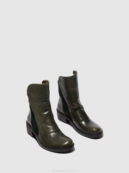 ankelboots med dragkedja mely074 kvinnor Fly London 2T0257 diesel/grön skog