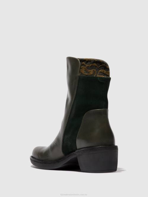 ankelboots med dragkedja mely074 kvinnor Fly London 2T0257 diesel/grön skog
