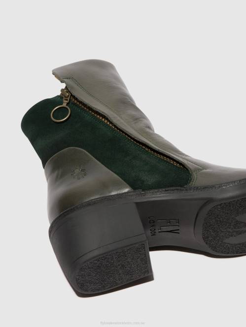 ankelboots med dragkedja mely074 kvinnor Fly London 2T0257 diesel/grön skog