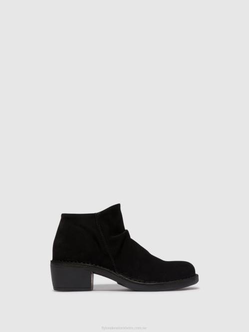ankelboots med dragkedja merk093 kvinnor Fly London 2T022 oljemocka svart