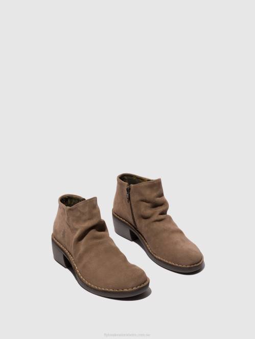 ankelboots med dragkedja merk093 kvinnor Fly London 2T0253 taupe