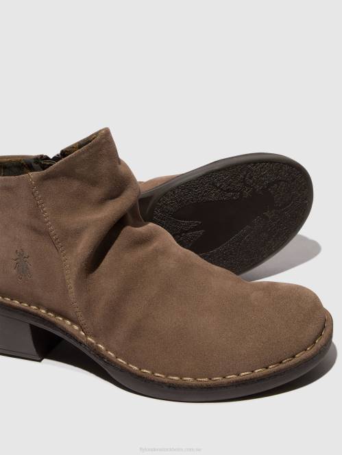 ankelboots med dragkedja merk093 kvinnor Fly London 2T0253 taupe