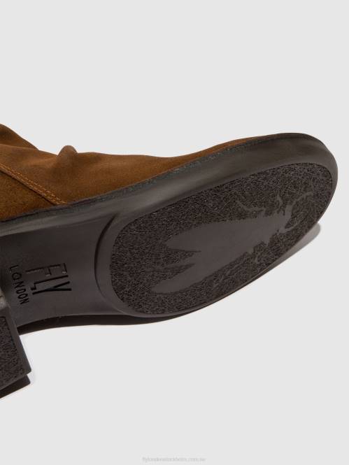 ankelboots med dragkedja merk093 kvinnor Fly London 2T0255 kamel