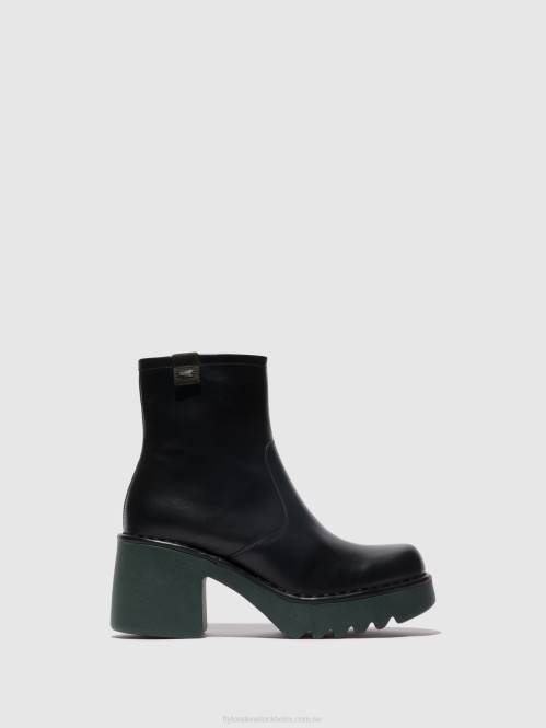 ankelboots med dragkedja moge250 kvinnor Fly London 2T0251 svart (grön sula)