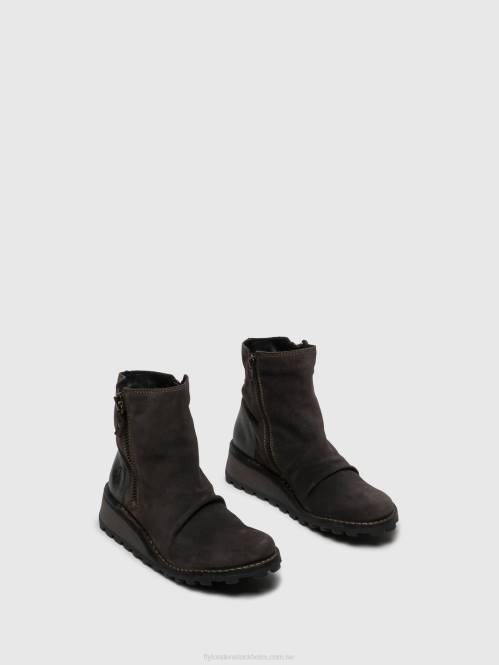 ankelboots med dragkedja mon944 diesel kvinnor Fly London 2T02271 grå