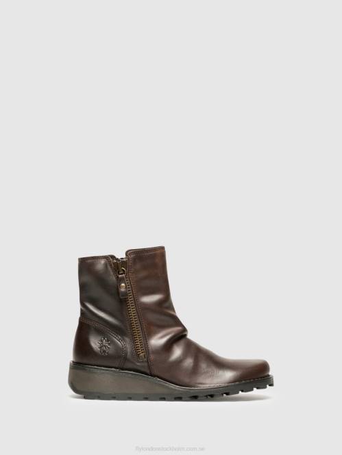ankelboots med dragkedja mon944 dk. kvinnor Fly London 2T02270 brun