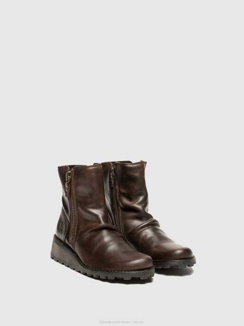 ankelboots med dragkedja mon944 dk. kvinnor Fly London 2T02270 brun