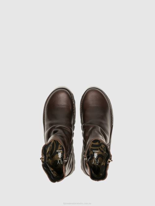 ankelboots med dragkedja mon944 dk. kvinnor Fly London 2T02270 brun