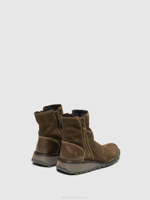 ankelboots med dragkedja mon944 kvinnor Fly London 2T0212 slam/oliv