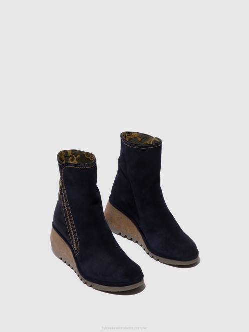 ankelboots med dragkedja nela407 kvinnor Fly London 2T0247 Marin