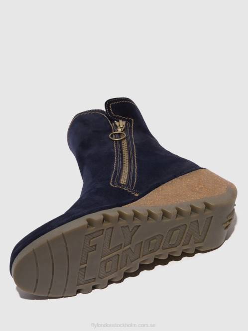 ankelboots med dragkedja nela407 kvinnor Fly London 2T0247 Marin