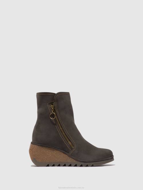 ankelboots med dragkedja nela407 kvinnor Fly London 2T0250 diesel