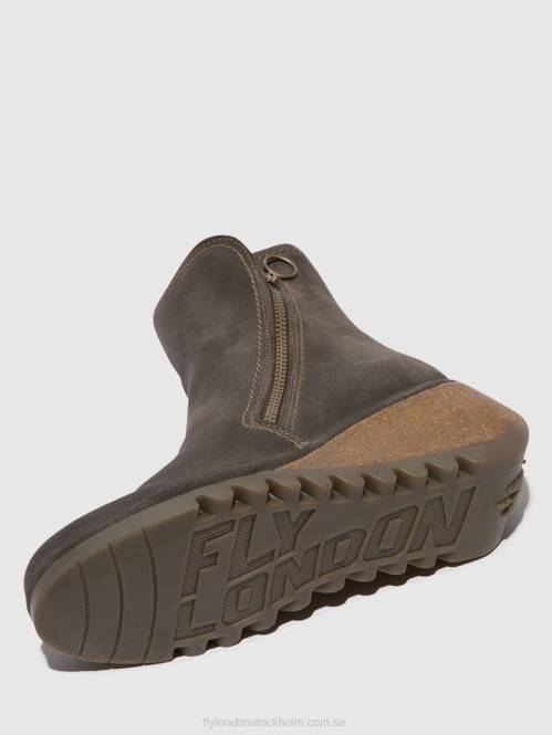 ankelboots med dragkedja nela407 kvinnor Fly London 2T0250 diesel