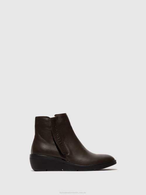 ankelboots med dragkedja nula550 kvinnor Fly London 2T0249 brun