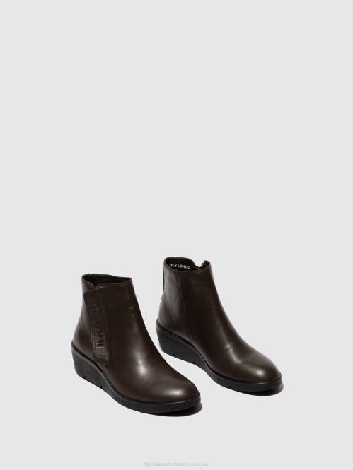 ankelboots med dragkedja nula550 kvinnor Fly London 2T0249 brun