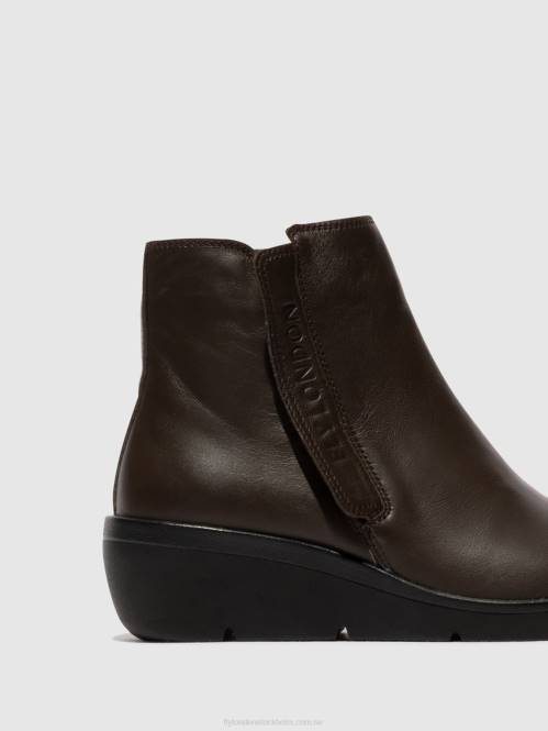 ankelboots med dragkedja nula550 kvinnor Fly London 2T0249 brun