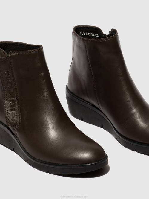 ankelboots med dragkedja nula550 kvinnor Fly London 2T0249 brun