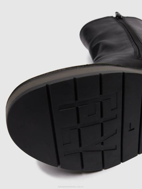 ankelboots med dragkedja reno053 kvinnor Fly London 2T02253 matta svart