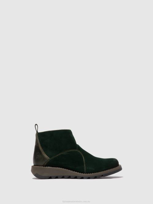 ankelboots med dragkedja sely918 kvinnor Fly London 2T0222 skogsgrönt/diesel
