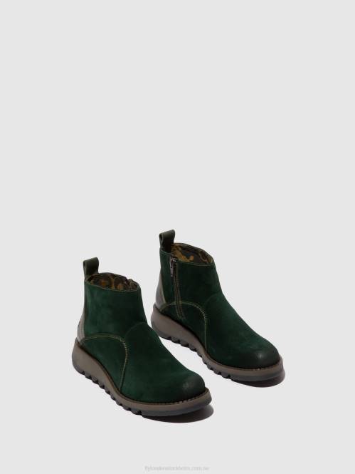 ankelboots med dragkedja sely918 kvinnor Fly London 2T0222 skogsgrönt/diesel