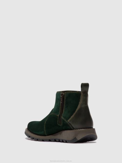ankelboots med dragkedja sely918 kvinnor Fly London 2T0222 skogsgrönt/diesel