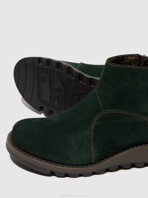 ankelboots med dragkedja sely918 kvinnor Fly London 2T0222 skogsgrönt/diesel